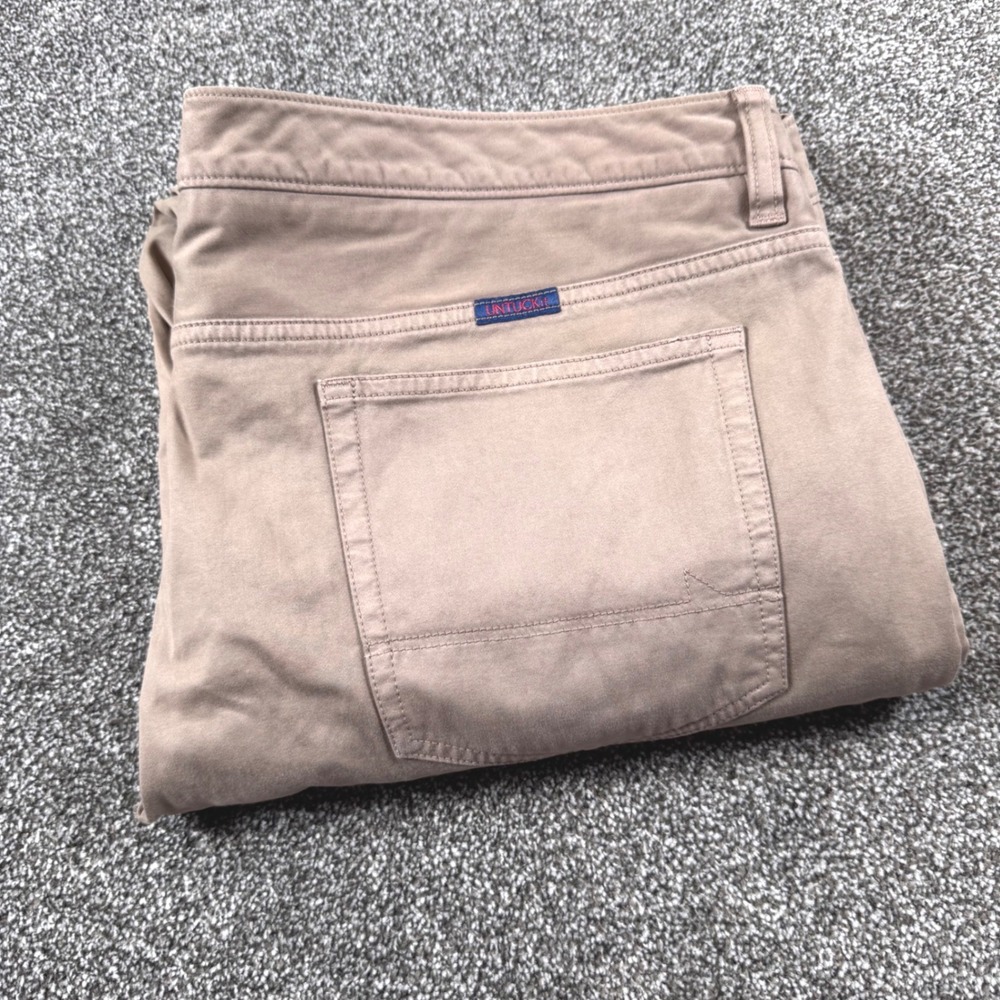 UNTUCKit Mens Tan Khaki Straight Leg 5-Pocket Chino Pants 40x32 Casual Work